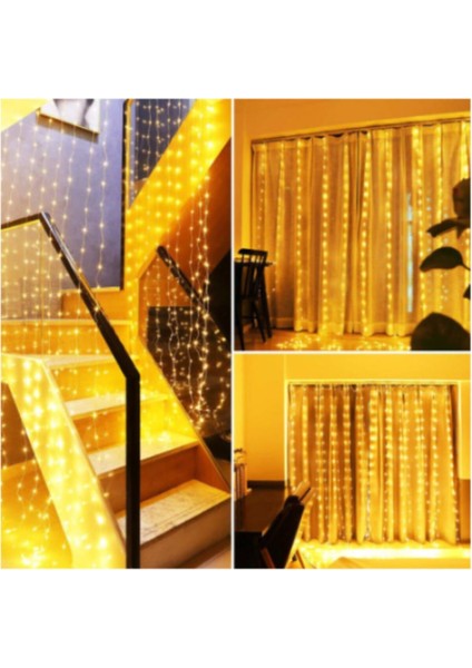 Perde LED 2 Metre Kumandalı 8 Ayrı Moda Sahip ( 2 mt x 2 mt ) Perde LED Peri LED USB indirimleri