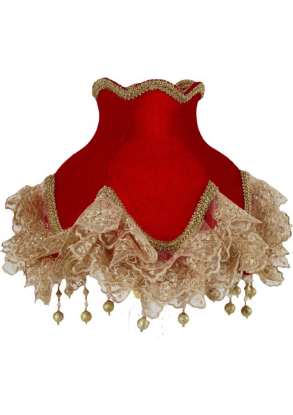 Kadife Kaplı El Yapımı Klasik Model Kırmızı Abajur Vintage Şapka fiyatları