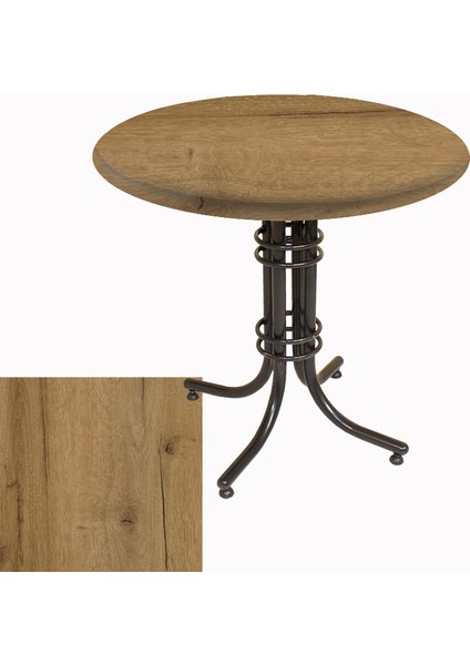 Buket Werzalit Yuvarlak Esb Mutfak Masası 90CM - Canyon Palace Oak