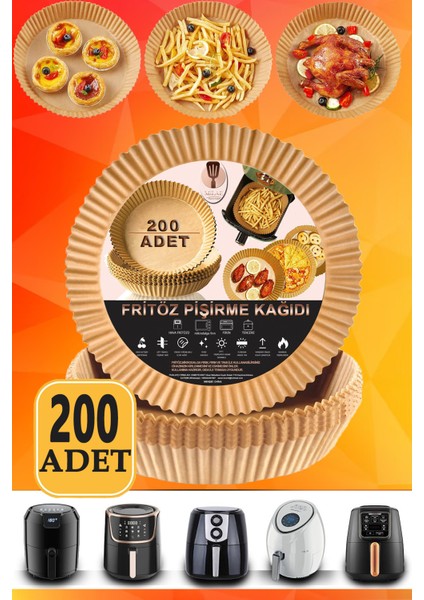 Airfryer Xl Xxl Pişirme Kağıdı 200 Adet 16CM Yuvarlak Çift Taraflı Yağlı Kağıt Philips Tefal