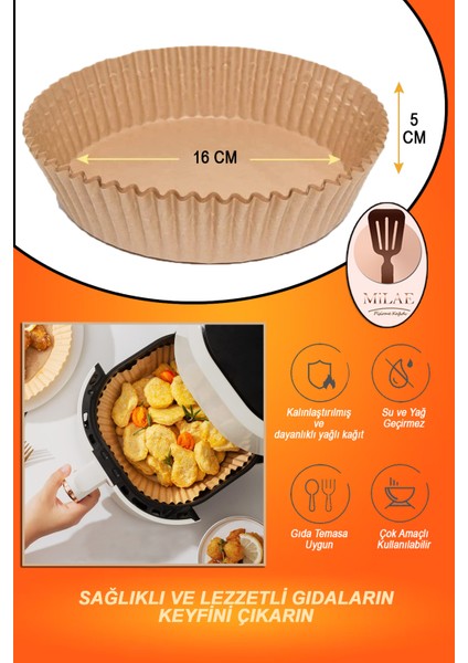 Airfryer Xl Xxl Pişirme Kağıdı 200 Adet 16CM Yuvarlak Çift Taraflı Yağlı Kağıt Philips Tefal indirimleri