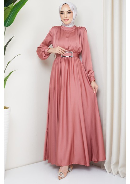 Gül Kurusu Omuz Drapeli Saten Abiye fiyatları