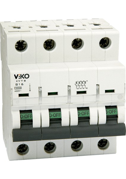 4X25 Amper 4 Fazlı C Tipi 4.5 Ka Otomatik Sigorta 4VTB-4C25