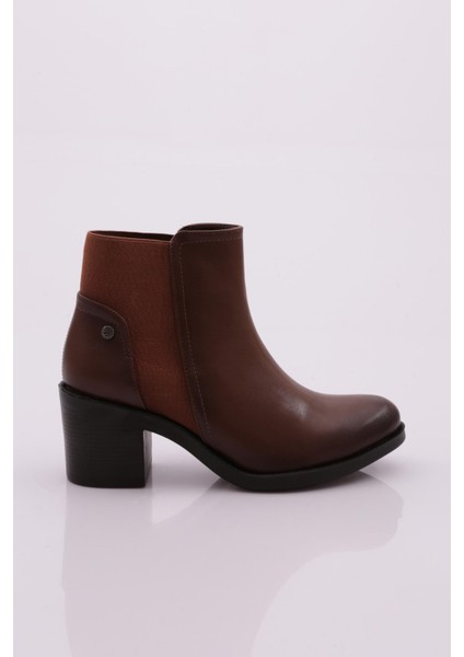 4255-2027 Kadin Yanlari Lastikli Topuklu Bot