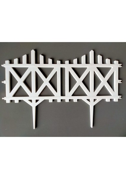 10 Adet Dekoratif Mini Plastik Bahçe Çiti Çapraz Model Esnek Çit Peyzaj Koruma Toplam 580-36 cm