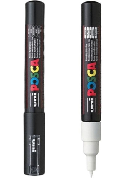 Posca Marker Kalem Pc-1m (0.7mm) 2'li Set Siyah ve Beyaz fiyatları