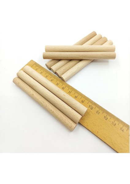 5 Parça 10MM Ahşap Ince Çubuklar, Bitmemiş Doğal Ahşap Yuvarlak Dübel Çubuklar fırsatları