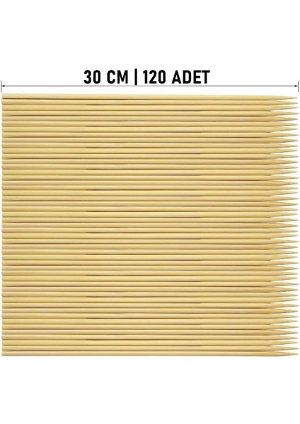Izgara Çöp Şiş Çubukları 30 cm Bambu 120 Adet 718643