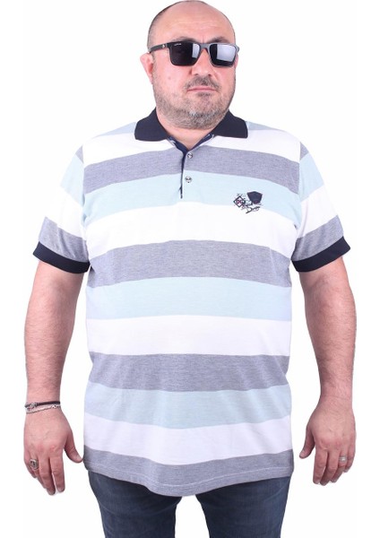 Mocgrande Büyük Beden Polo Yaka Tişört 23409 Lacivert