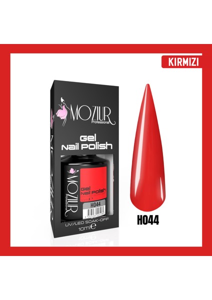 H044 UV LED Kalıcı Oje 10 ml Kırmızı Renk Uzun Süreli Kullanım İçin fiyatları