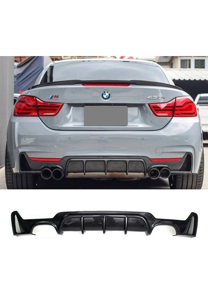 Bmw f32 f33 f36 arka tampon difüzörü 4 çıkış pianoblack 4 serisi