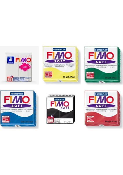 Fimo Soft Polimer Kil 6'lı Set Ana Renkler fiyatları