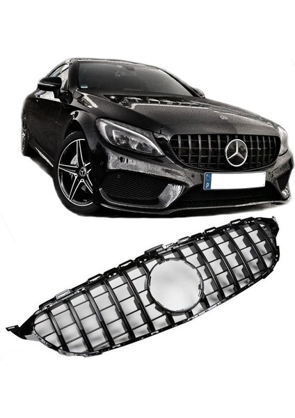 Mercedes w205 gtr ön panjur ızgara seti siyah 2014 / 2018 c serisi