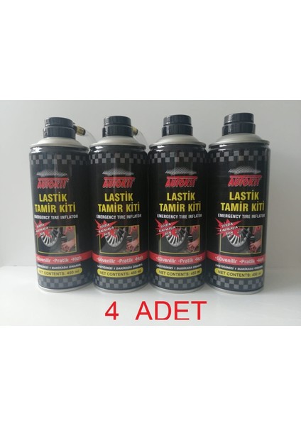 Çakır Grup Oto Lastik Tamir Kiti , Büyük Boy 450 ml x 4 Adet