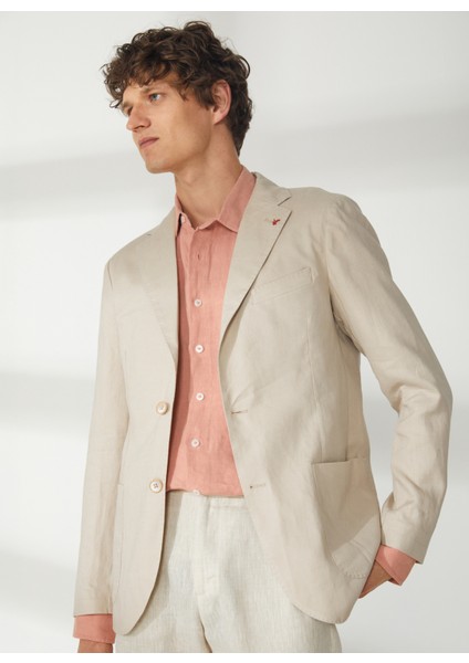 Slim Fit Bej Erkek Ceket A262ALAN60TP946-