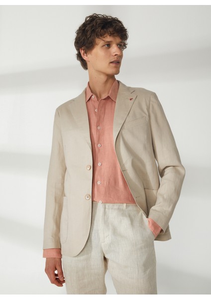 Slim Fit Bej Erkek Ceket A262ALAN60TP946-