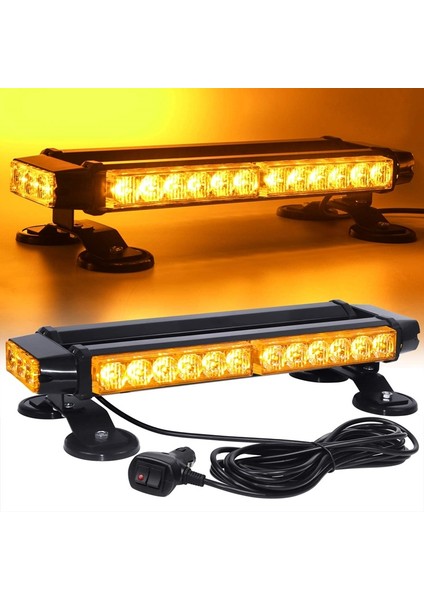 Çakar Lamba Çift Taraflı 30 LED Sarı-Sarı 12-24V / LAPA524