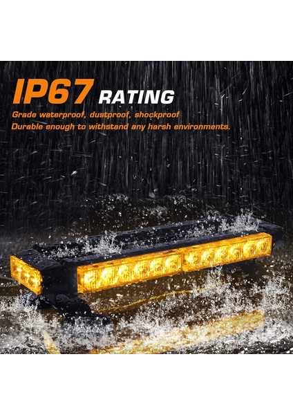 Çakar Lamba Çift Taraflı 30 LED Sarı-Sarı 12-24V / LAPA524