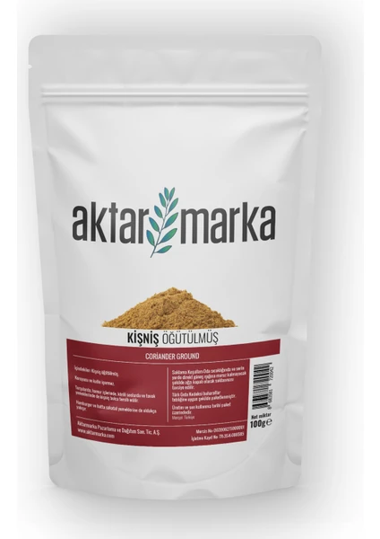 Aktar Marka Kişniş Toz Öğütülmüş 100 gr