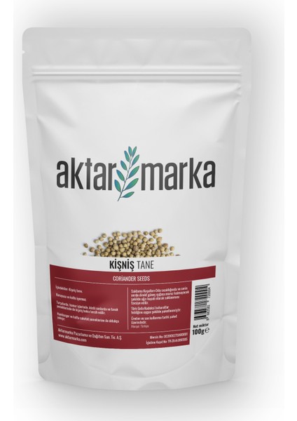 Aktar Marka Kişniş Tane 100 gr