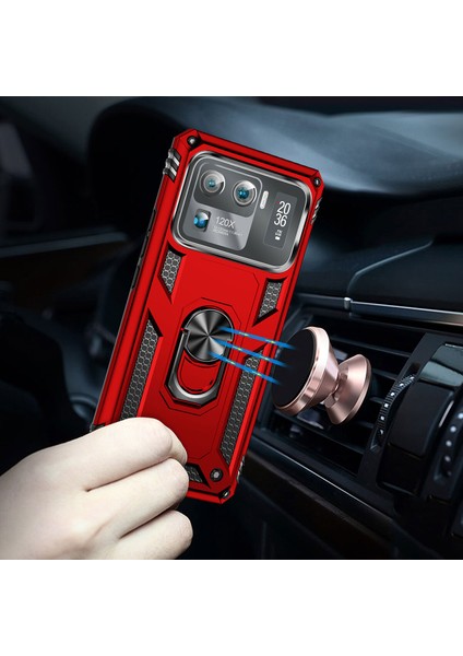 Xiaomi Mi 11 Ultra Kılıf Ultra Korumalı Yüzüklü Manyetik Vega Kapak