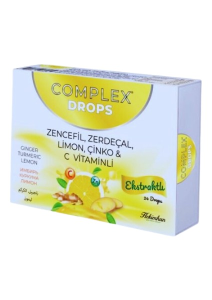 2 Kutu C Vitaminli Boğaz Pastili Zencefil ve Zerdeçallı 24'lü (Toplamda 48'li)
