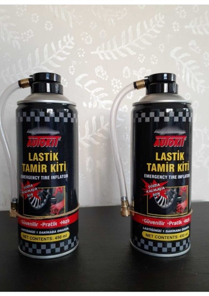 Çakır Grup 2 Adet Lastik Tamir Köpüğü Sprey Kiti 450 Ml-Acil Lastik Şişirici