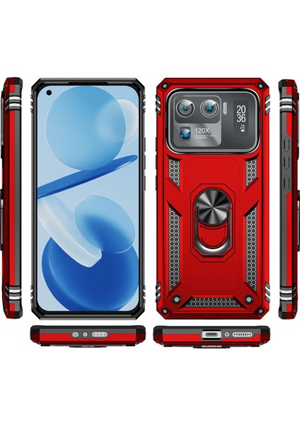 Xiaomi Mi 11 Ultra Kılıf Ultra Korumalı Yüzüklü Manyetik Vega Kapak