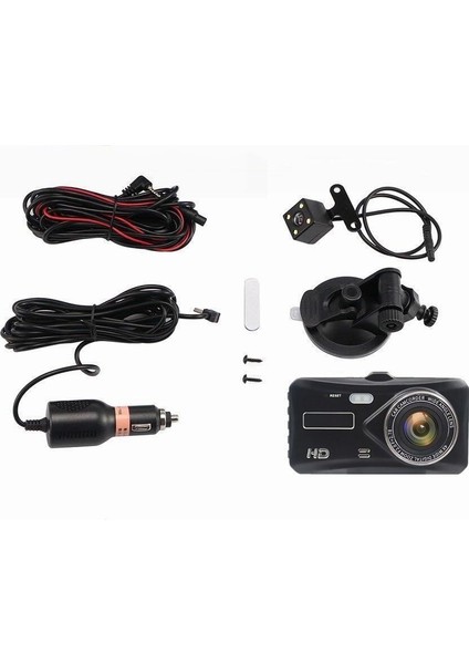 MB-300 1296P 4" IPS Dokunmatik Ekran Araç Içi Çift Kamera Gece Görüşlü. Araç Kamera.(Türkçe Menü+G-Sensör)