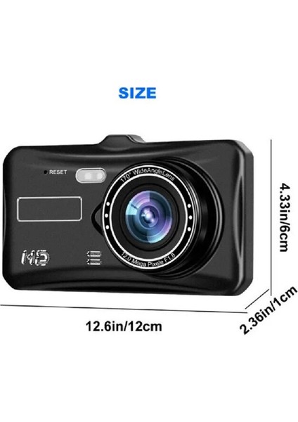 MB-300 1296P 4" IPS Dokunmatik Ekran Araç Içi Çift Kamera Gece Görüşlü. Araç Kamera.(Türkçe Menü+G-Sensör)