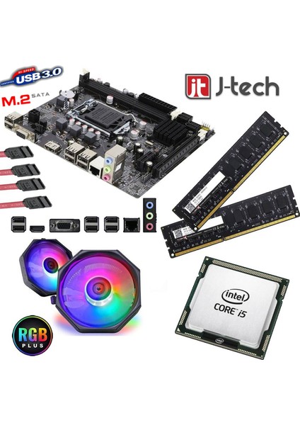 X79 I5-3470 3.60GHZ + 16GB Ram + H61C Anakart 1155PIN + Rainbow Cpu Fan Bundle Motherboard