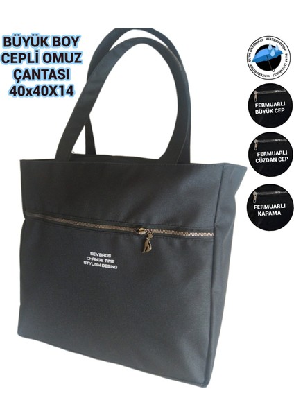Büyük Omuz Kol El Askılı Çanta Su Çeçirmez 40X40X14