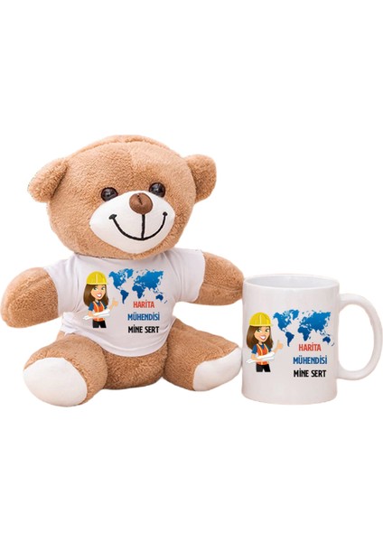 Harita Mühendilerine Hediye Peluş Ayıcık ve Kupa Bardak