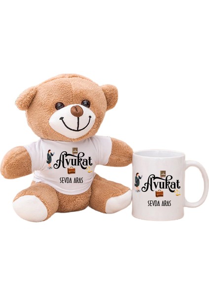 Kadın Avukatlara Özel Hediye Peluş Ayıcık ve Kupa Bardak