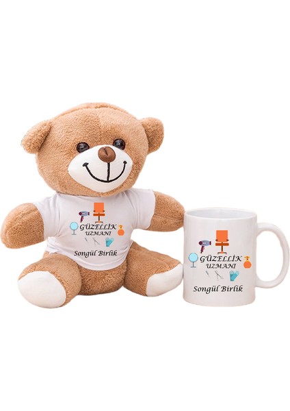 Güzellik Uzmanına Hediye Peluş Ayıcık ve Kupa Bardak