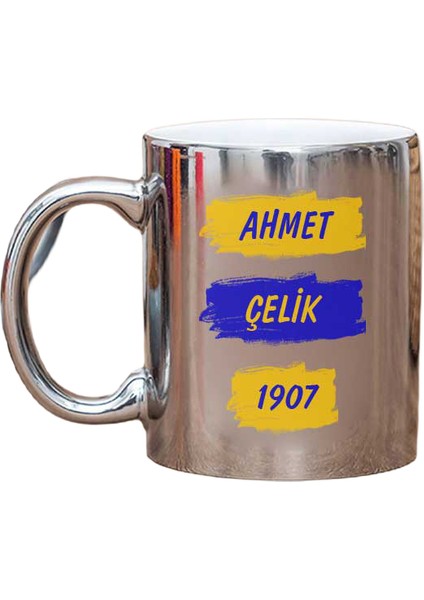 Sarı Lacivert Taraftar Aynalı Kupa Bardak