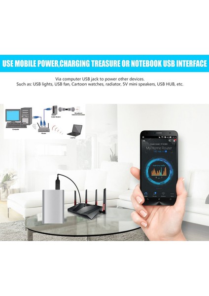 USB Barrel Jack Voltaj Yükseltici (Giriş 5V, Çıkış 12V) - 5V To 12V Kablolu Step Up