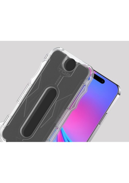 Nezih Case Apple iPhone x Uyumlu Kolay Uygulama Aparatlı Hayalet Cam Ekran Koruyucu