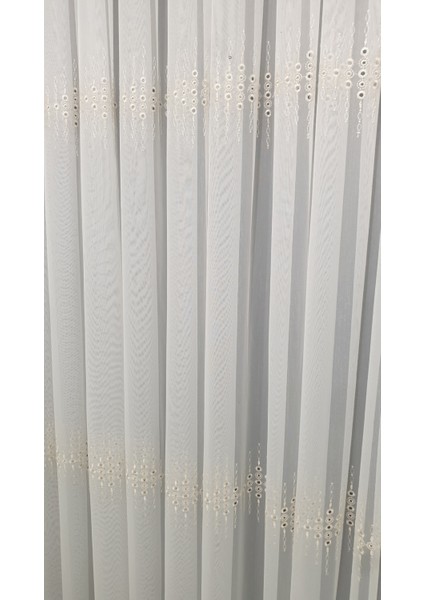 Guarnic Altın Gold Sarı Işlemeli Desen 3 Kat Pileli Modeltasarım Modern Tarz Ütü Istemez Tül