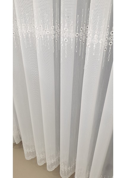 Guarnic Beyaz Işlemeli Desen 3 Kat Pileli Modeltasarım Modern Tarz Ütü Istemez Tül fiyatları
