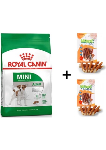 Mini Adult Köpek Maması 2 kg + 2 Adet Wooc Ödül 80 gr