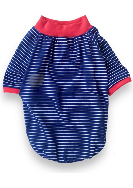 Lacivert-Beyaz Çizgili Kedi Köpek T-Shirt fiyatları
