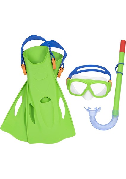 Deniz Gözlüklü Şnorkel ve Palet 3 Ü 1 Arada Dalış Seti Yeşil 7 Yaş ve Üzeri
