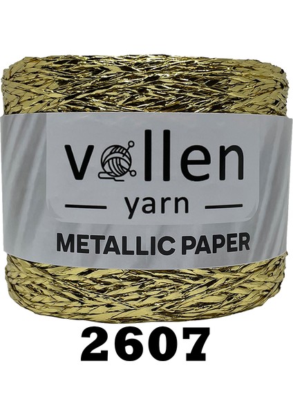 Vollen Yarn Premium Metalik Kagıt Ip,parlak Çanta İPI,250 Gr,polyester Ip,metalik Bükümlü Ip,supla