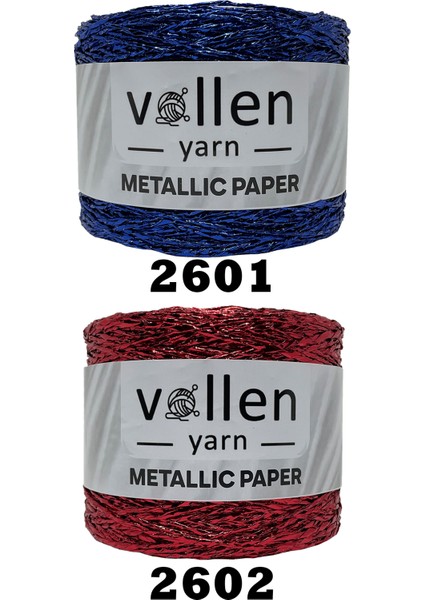 Vollen Yarn Premium Metalik Kagıt Ip,parlak Çanta İPI,250 Gr,polyester Ip,metalik Bükümlü Ip,supla