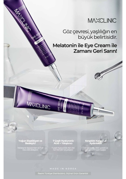 Melatonin ve Hyalüronik ve Yorgunluk Izlerine Karşı Time Return Eye Cream 8809525245048, One Size