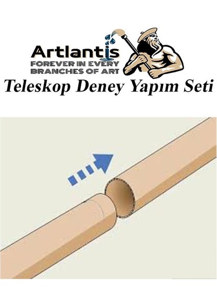 Basit Teleskop Yapım Seti 1 Paket Teleskop Deney Seti Silindir Karton Mercek Okul Sınıf Etkinlik