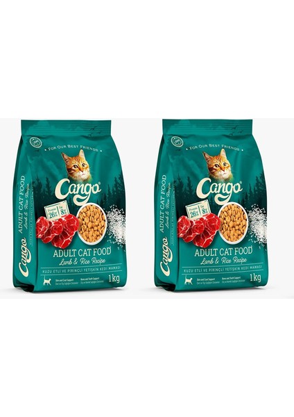 Kuzu Etli ve Pirinçli Yetişkin Kedi Maması 2 x 1 kg