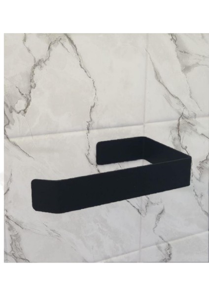 Metal Mat Siyah Yapışkanlı Tuvalet Kağıtlık Yapışkanlı Wc Kağıtlık Tuvalet Kağıdı Askısı 3m Yapışkanlı Tasarım