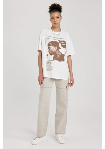 90's Wide Leg Yüksek Bel Geniş Paça Uzun %100 Pamuk Kargo Jean Pantolon A3468AX23SM